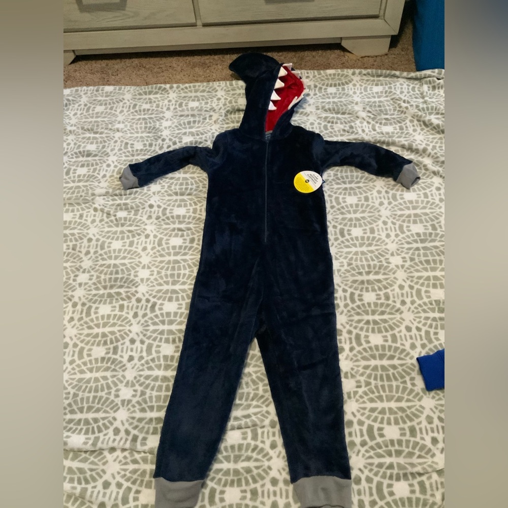 Arizona jeans blanket sleeper, boys, shark design,navy blue, xxs regular